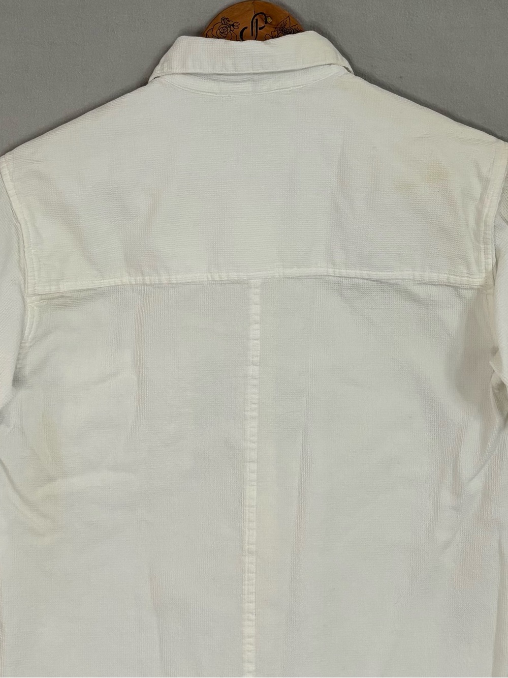 krazy kat White SS Button-Down Shirt with Multicolor Floral Embroidery Accents-S - Picture 7 of 12